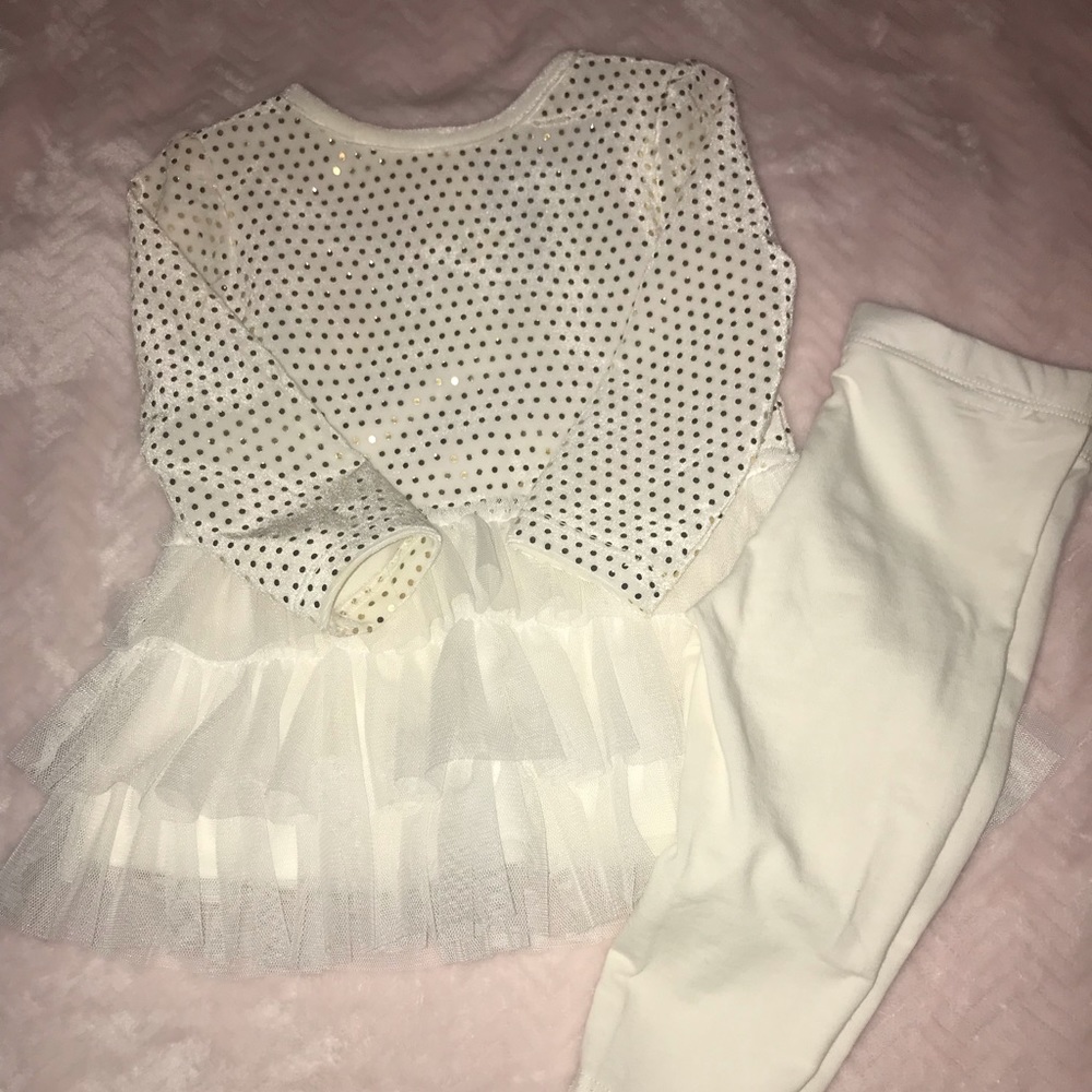 White and Gold infant outfit